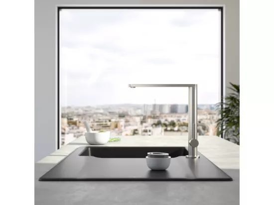 Robinet cuisine VILLEROY ET BOCH Finera acier massif + nettoyant