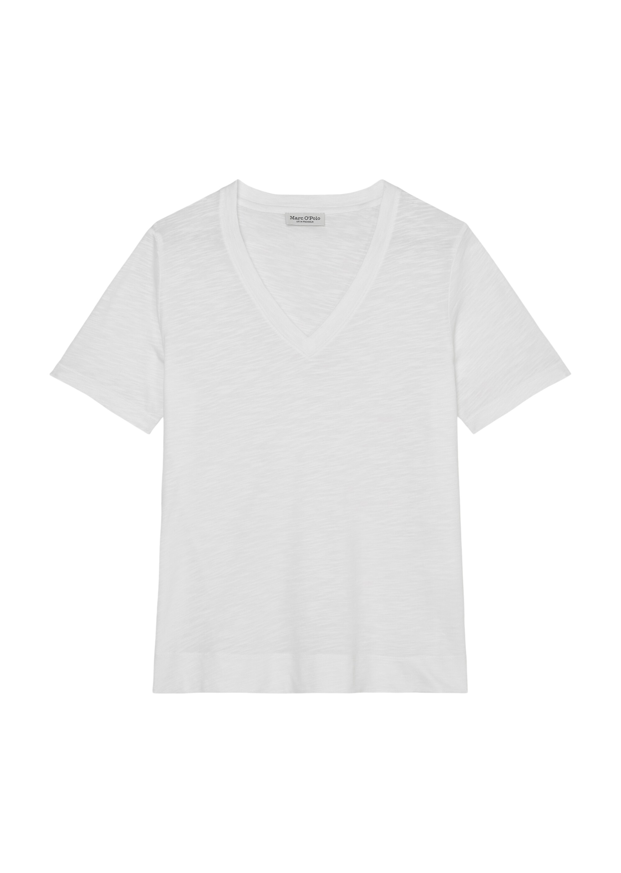 Slub-Jersey-V-Neck-T-Shirt aus Baumwolle-Viskose-Mix