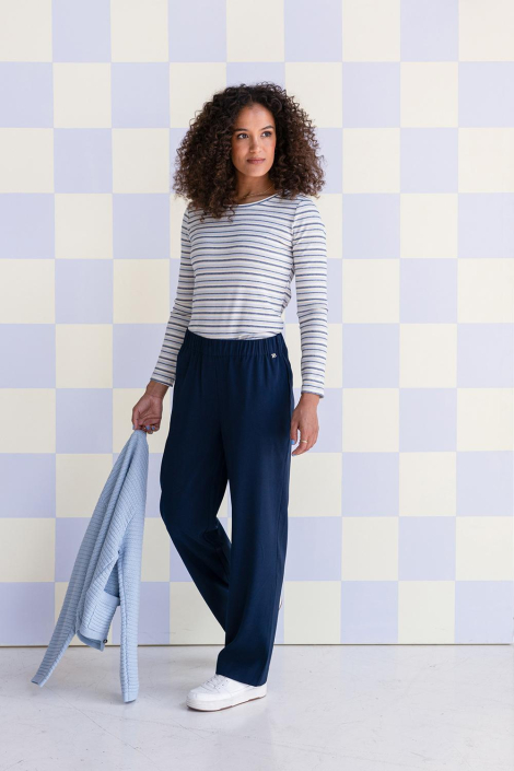 Ivy Beau blauwe dames broek