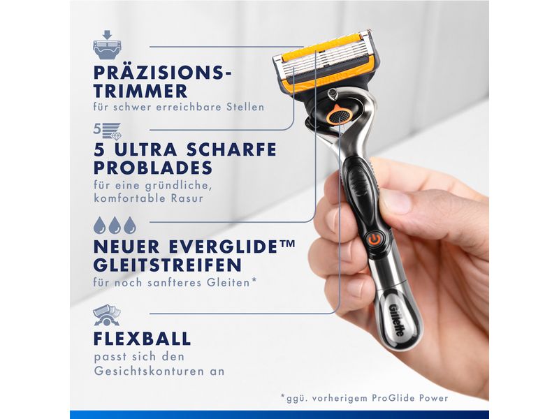 Gillette Rasierklingen Fusion5 Proglide Power 12 Stück Ersatzklingen mit 2x Gleitstreifen vor und nach den Klingen