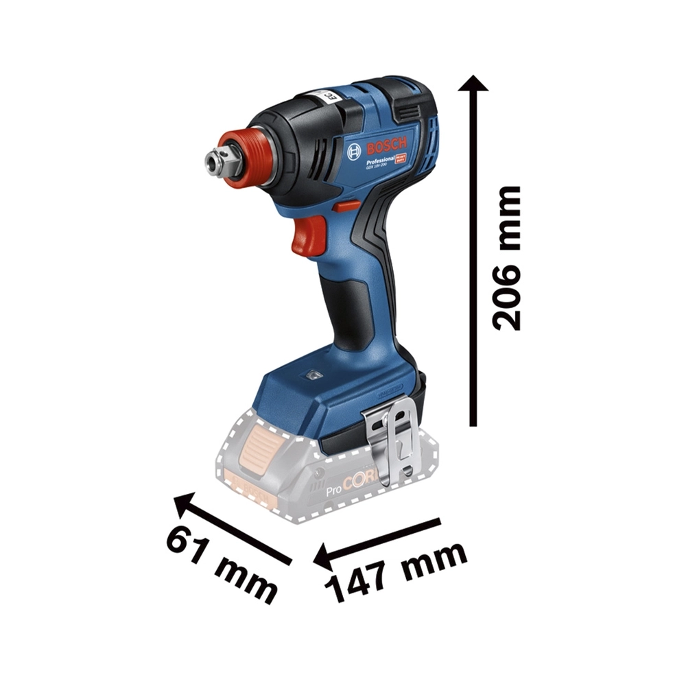 Bosch 3Tool Kit GDX+GSB+GWS, 2x Akku GBA 4.0 Ah inkl. Tasche