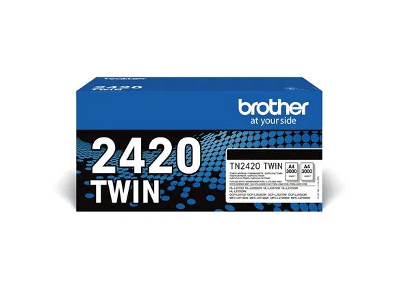 Brother TN2420 TWIN - 2 pakker - Højtydende - sort - original - tonerpatron - for Brother DCP-L2510, L2530, L2537, L2550, HL-L2350, L2370, L2375, MFC-L2713, L2730, L2750