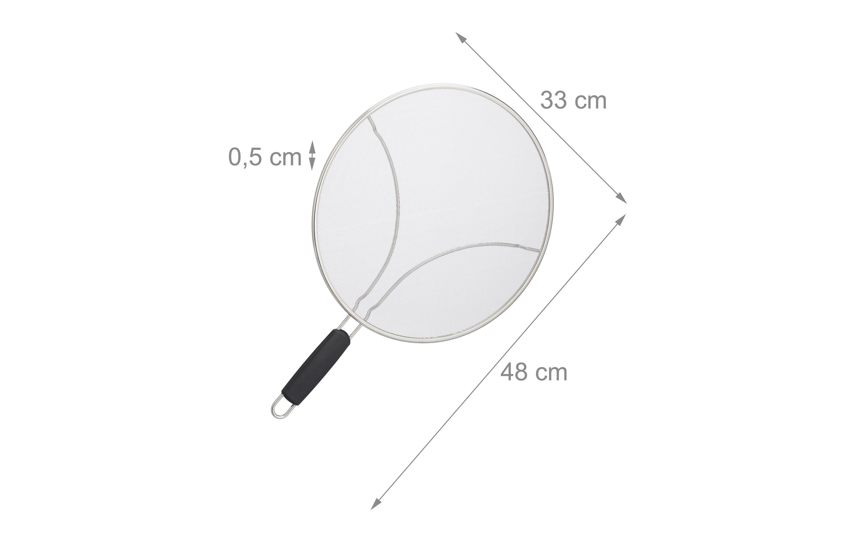 Spritzschutzdeckel für Pfannen 33 cm, EdelstahlFettspritzschutz für sicheres Braten