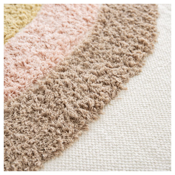 Tapis chambre d'enfant - arc en ciel - beige et pastel - 75 x 150 cm