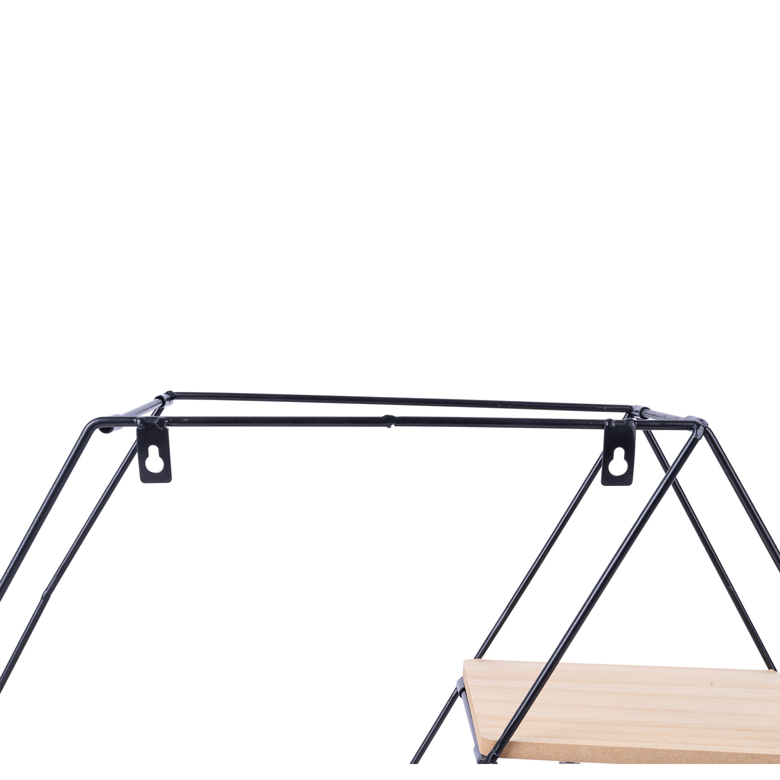 Wandregal - schwarz-natur - 58 cm