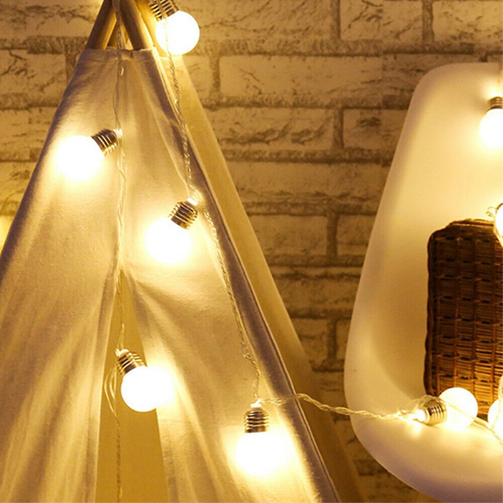 (3m) 20 LED's Deko Lichterkette Retro Glühbirnen Beleuchtung (Batteriebetrieben) - Warmweiss