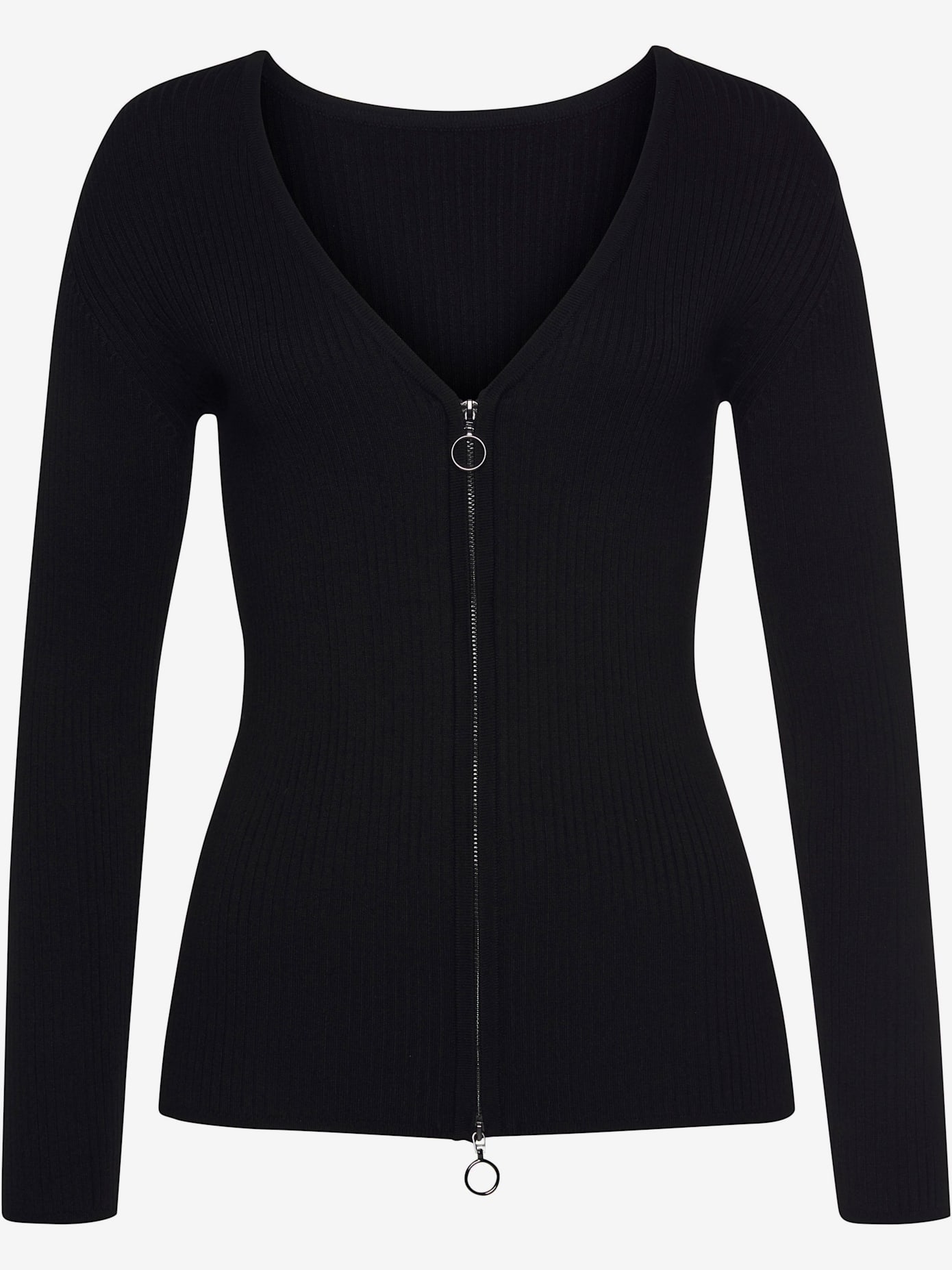 Veste courte en tricot à structure côtelée