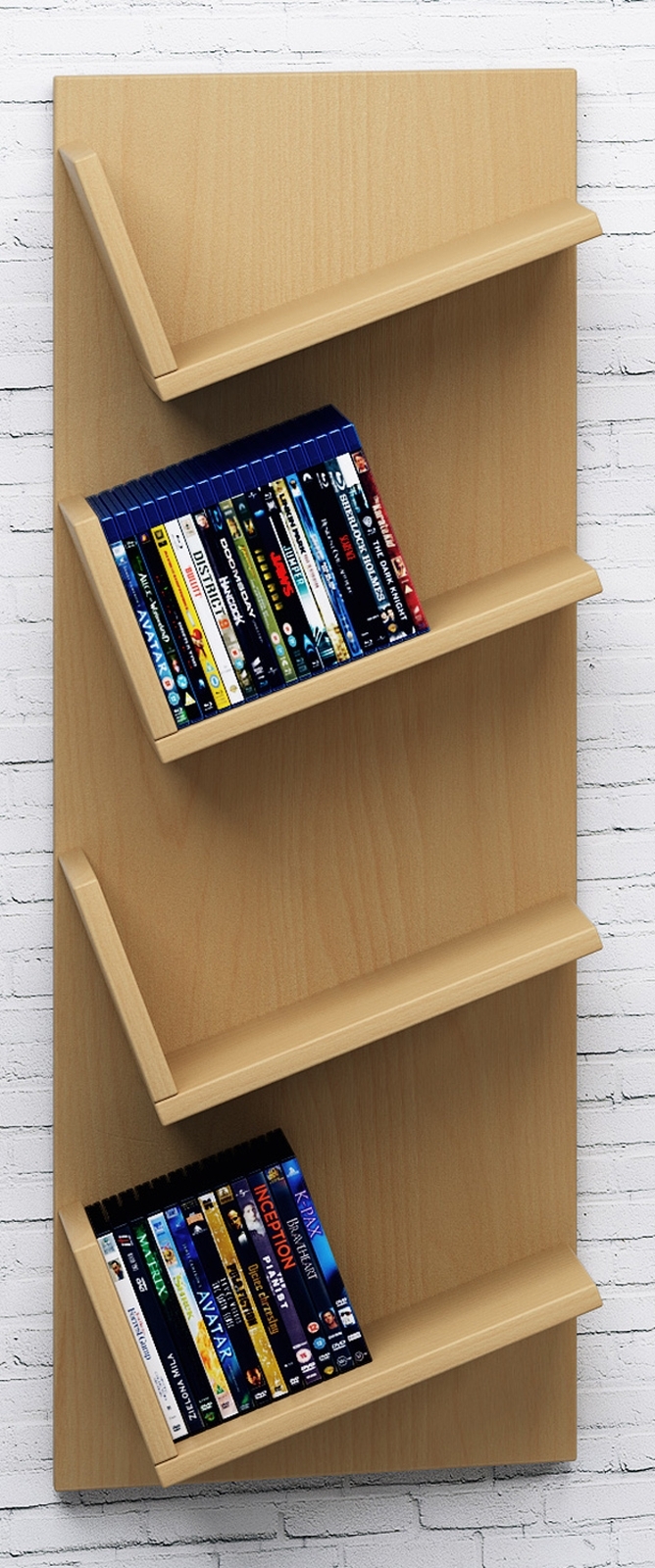 CD-Wandregal - Buche - 33 cm breit - 4 Ablagen