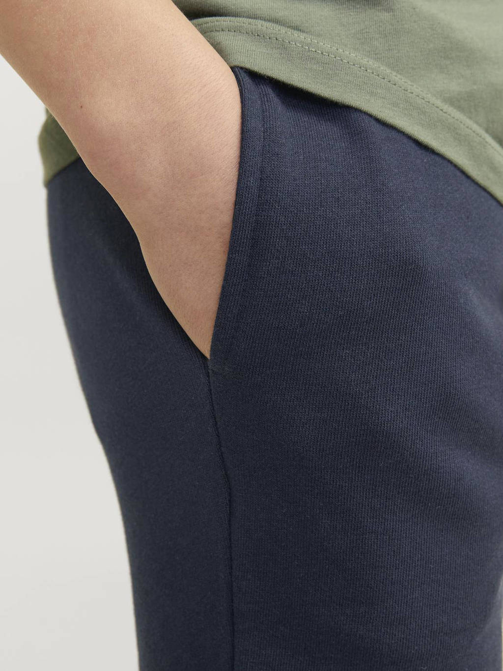 JACK & JONES sweatshort JPSTSWIFT met printopdruk donkerblauw