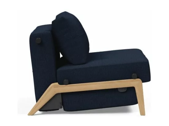 INNOVATION LIVING Fauteuil design SOFABED CUBED 02 WOOD Mixed Dance Blue convertible lit 200x90 cm