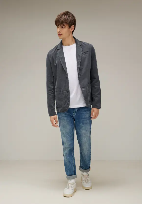 Garment dye Cordblazer - graphite grey