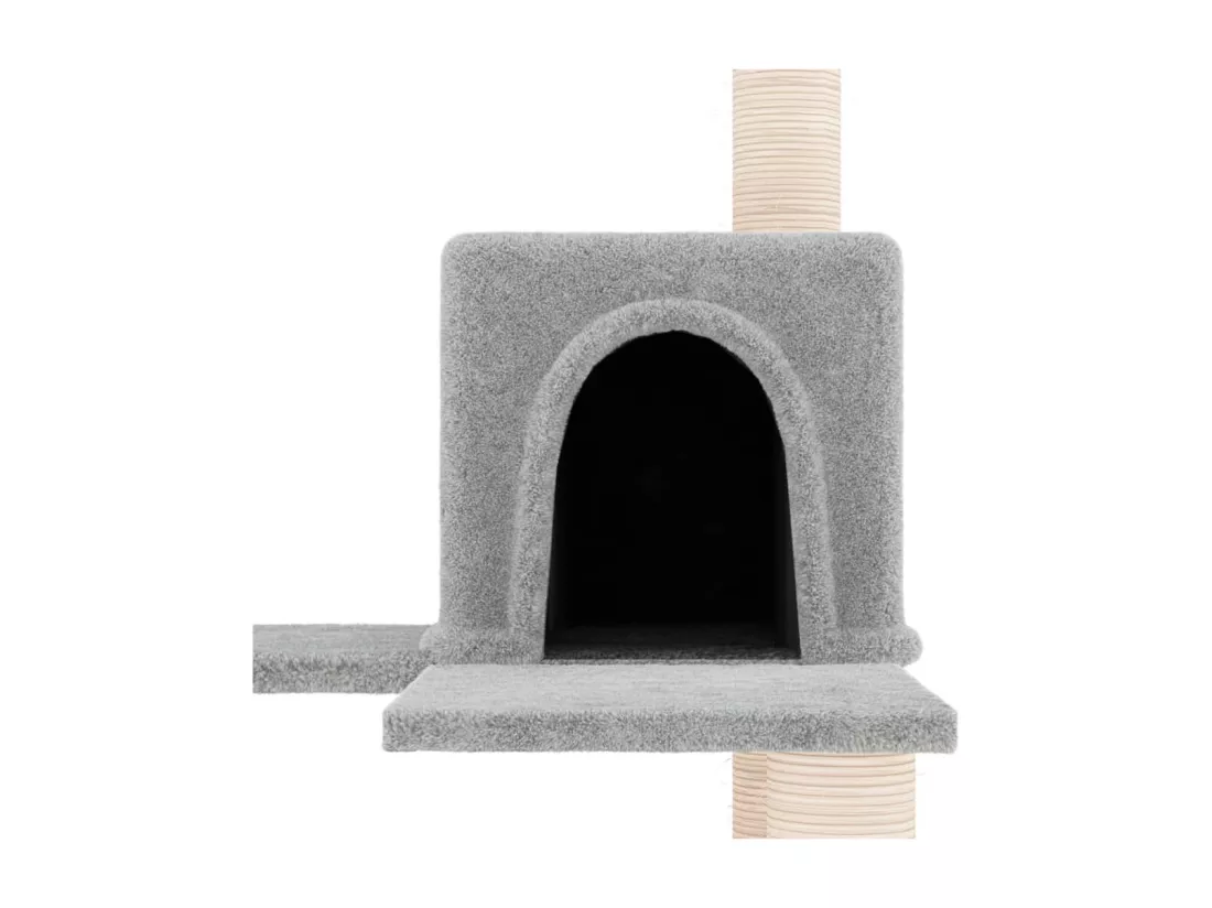 Arbre à chat avec griffoirs en sisal Gris clair 153 cm