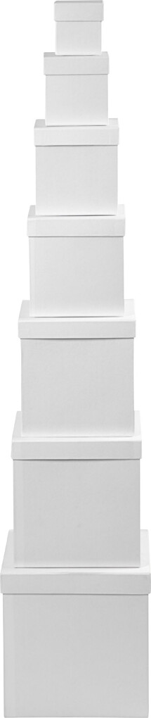 Æsker - Firkantede - H 7,5+10+13+15+18+20+23 CM - Hvid - 7 Stk