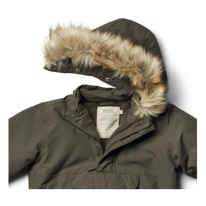 Wheat Anorak Façon Fourrure Matières Recyclées Momo Tech | Chocolat