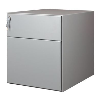 Caisson mobile métallique monobloc – 2 tiroirs - silver