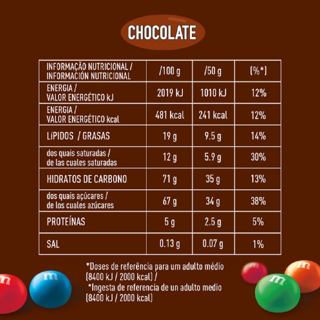 PASTILHAS DE CHOCOLATE M&M`S CHOCOLATE 200 G