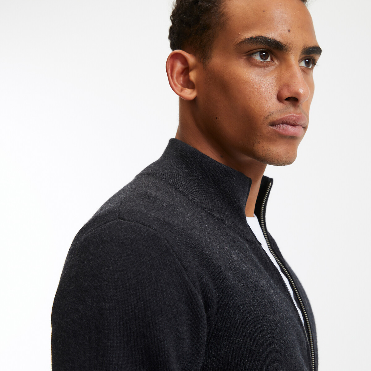 LA REDOUTE COLLECTIONS<br>Cardigã de lã merino com zíper, Signature, SEBASTIEN
