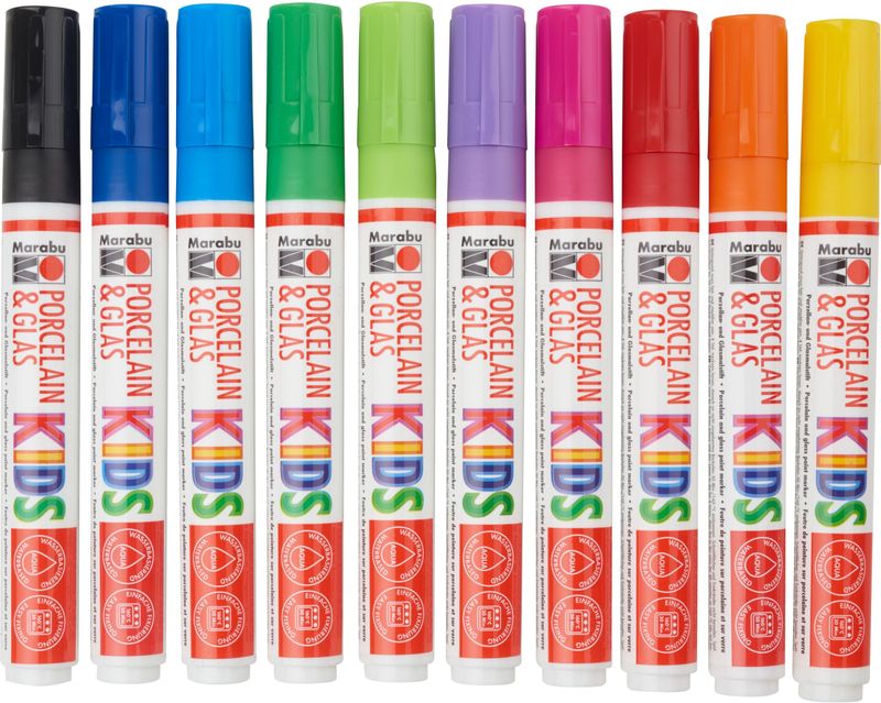 Marabu Kids Markers Porselein en Glas - 10 stuks
