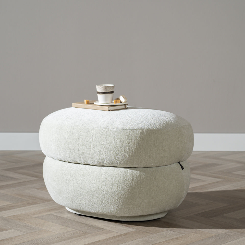 Bronx71 Hocker Mia ovaal chenille mint groen