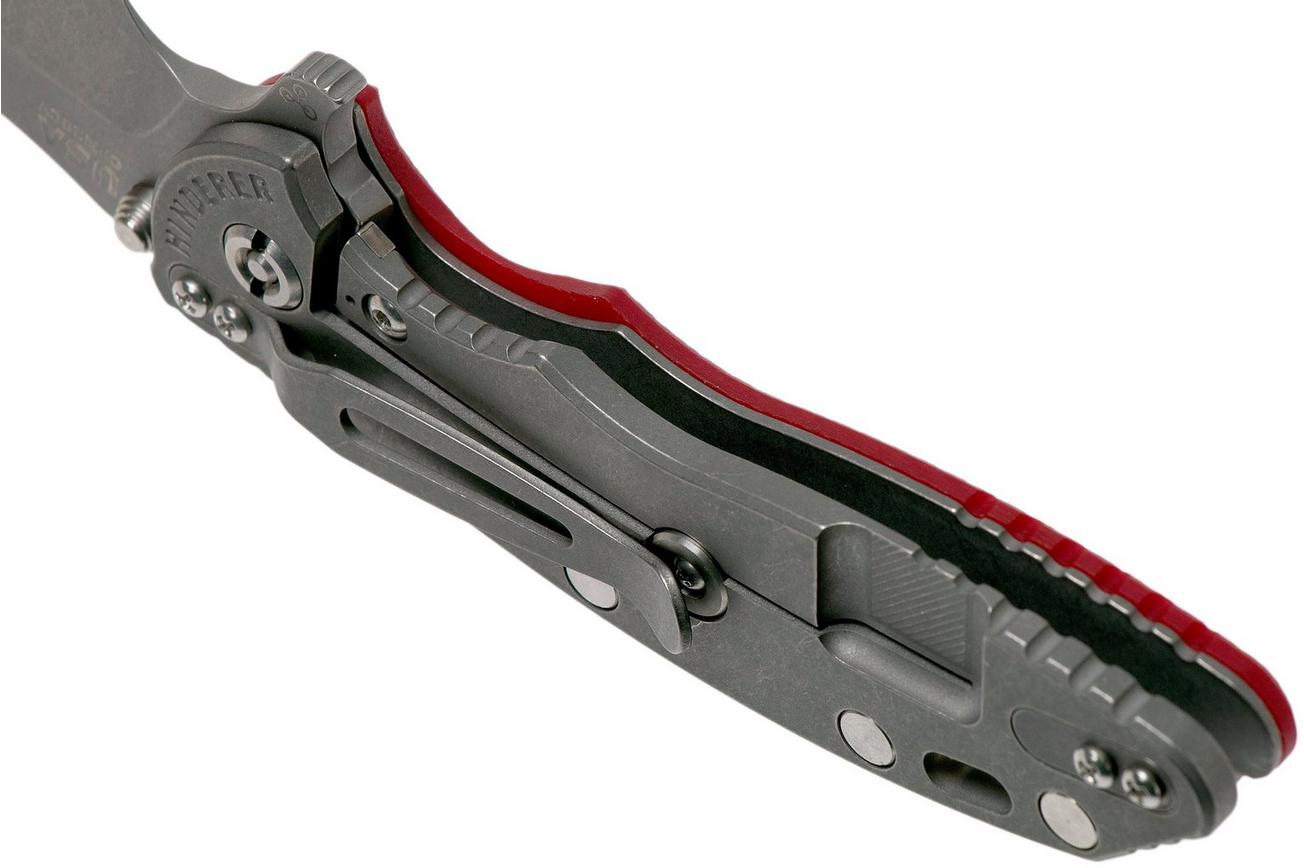 Rick Hinderer XM-18 3.5 Bowie 20CV Working Finish, Red G10 zakmes