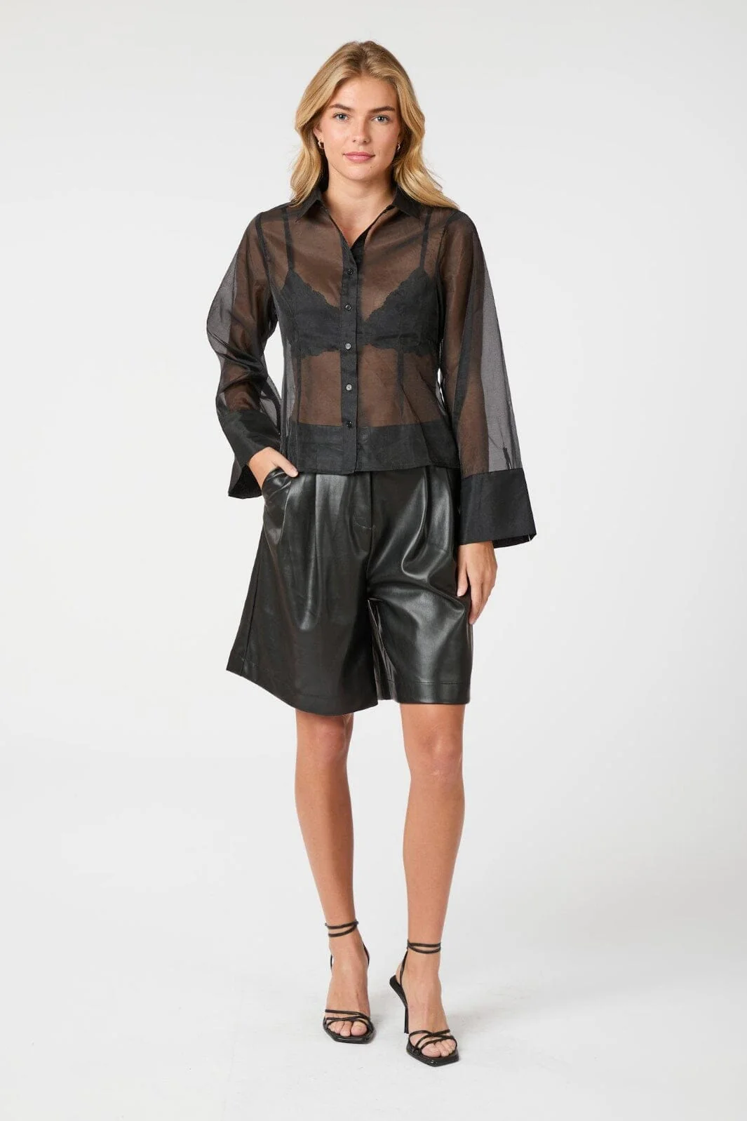 Neo Noir Rosa Organza Shirt 164496