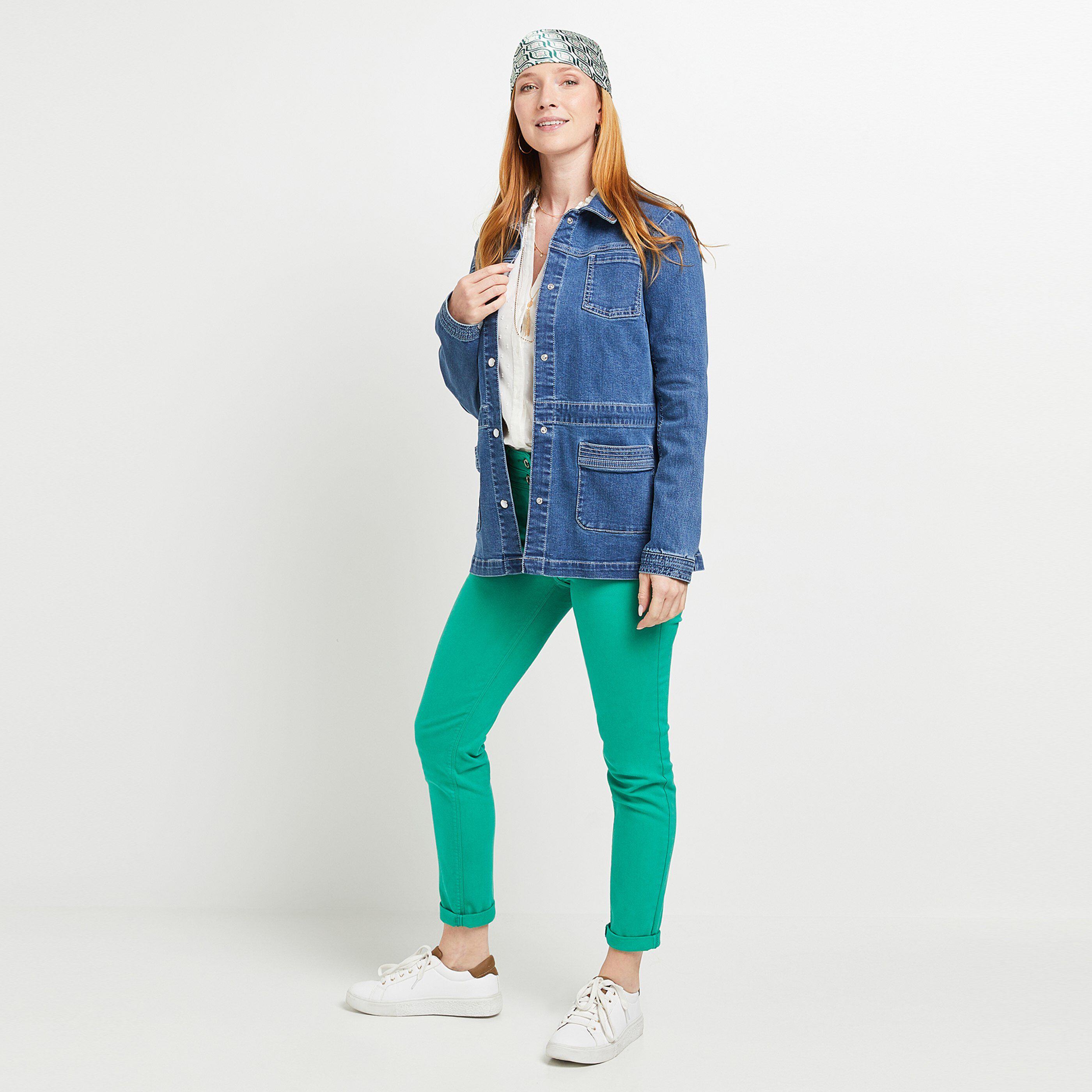 Chemise manches 3/4 dentelle - ECRU