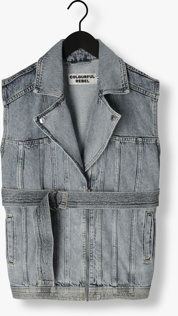 COLOURFUL REBEL lichtblauwe colourful rebel gilet yalou denim gilet