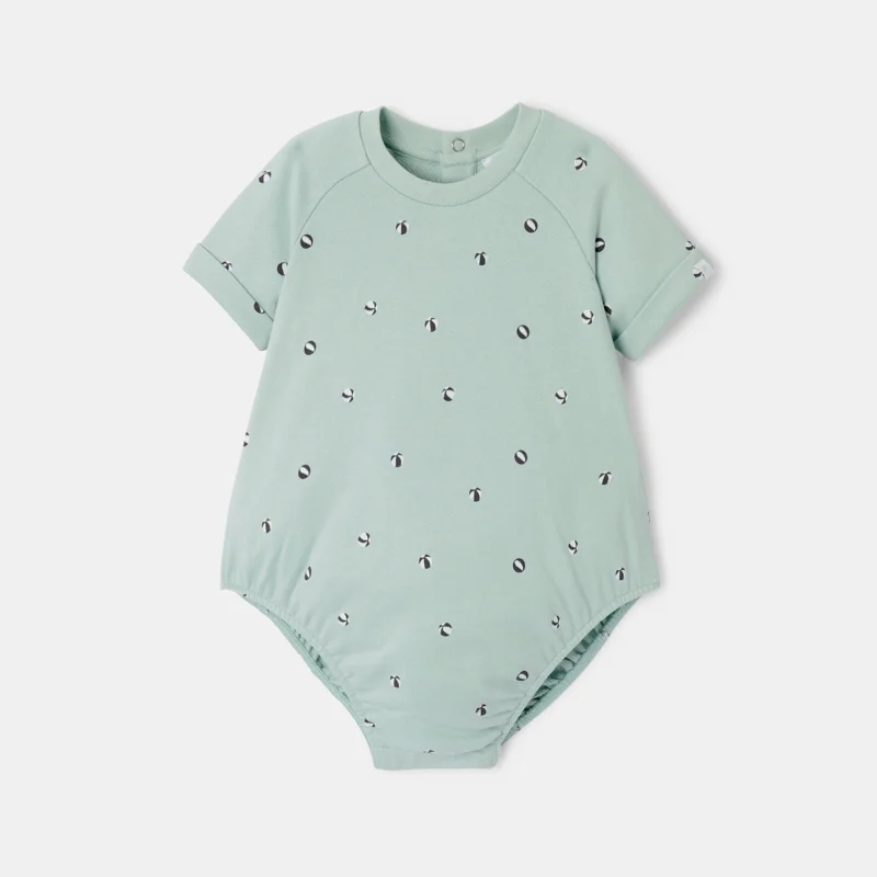 Barboteuse molleton vert bébé mixte Vert