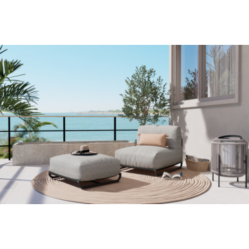 KARWEI buitensofa hocker Jules grijs metaal