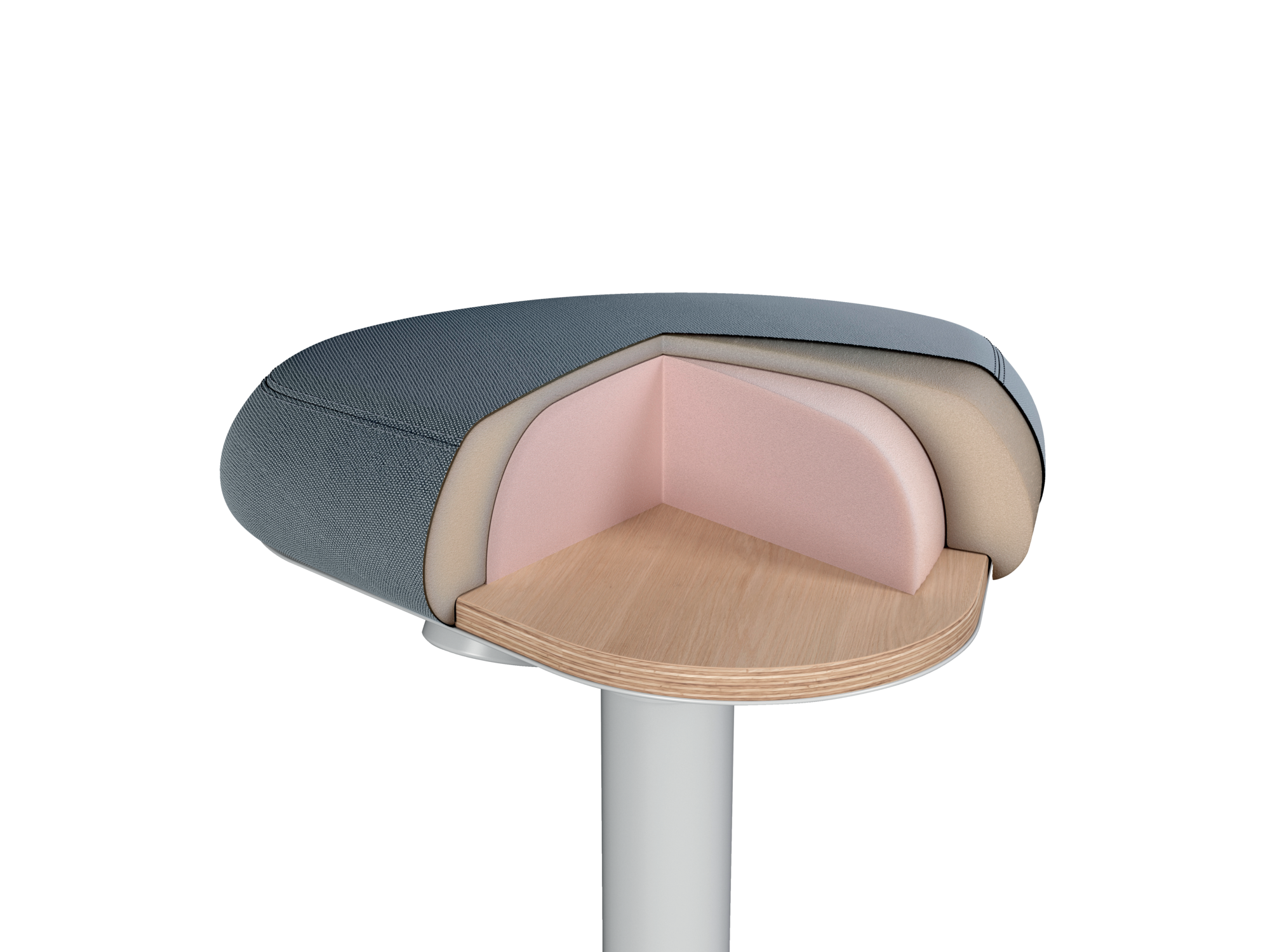 Kruk Actieve met gasveer 57-82 cm lichtgrijs