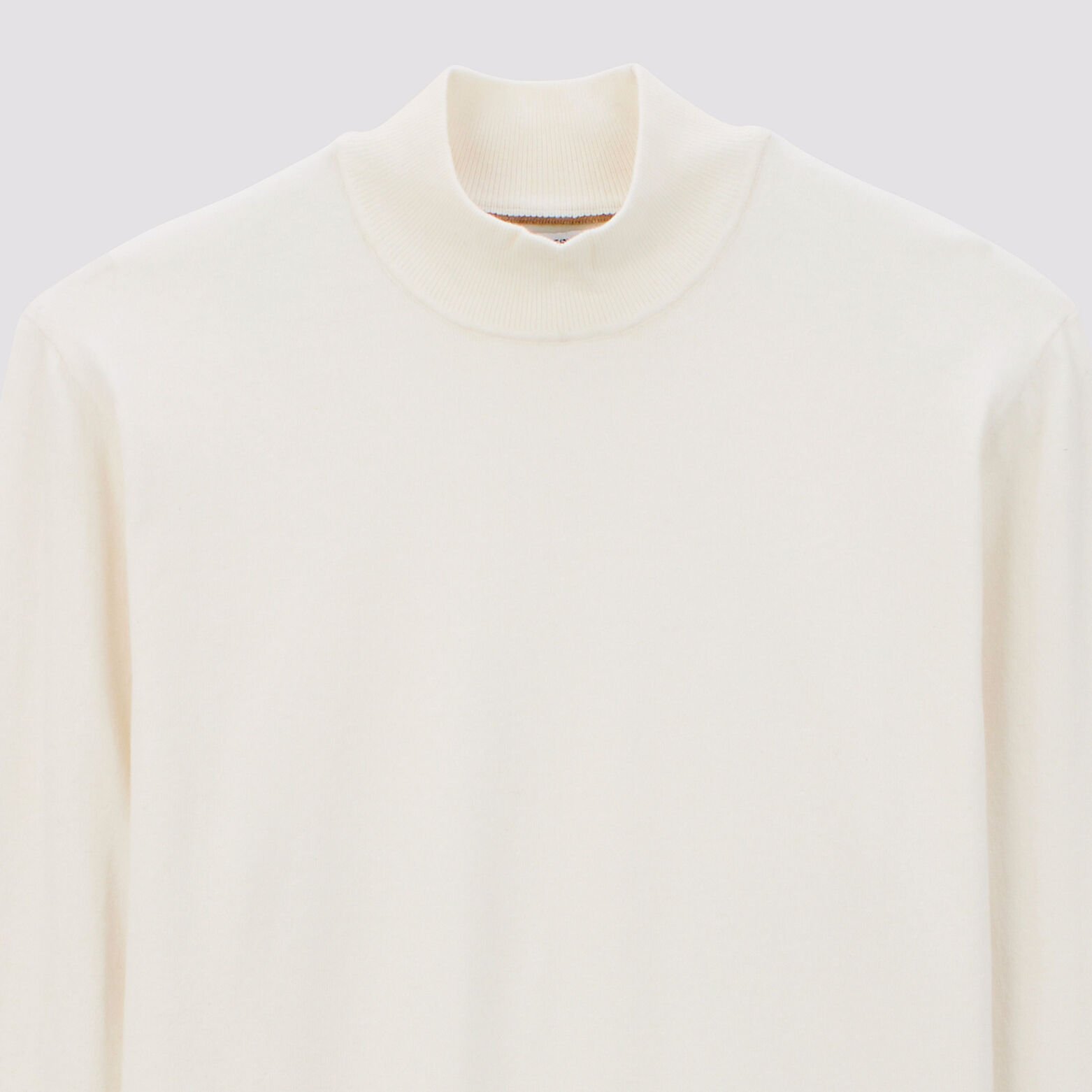 Pull uni col cheminée Ecru