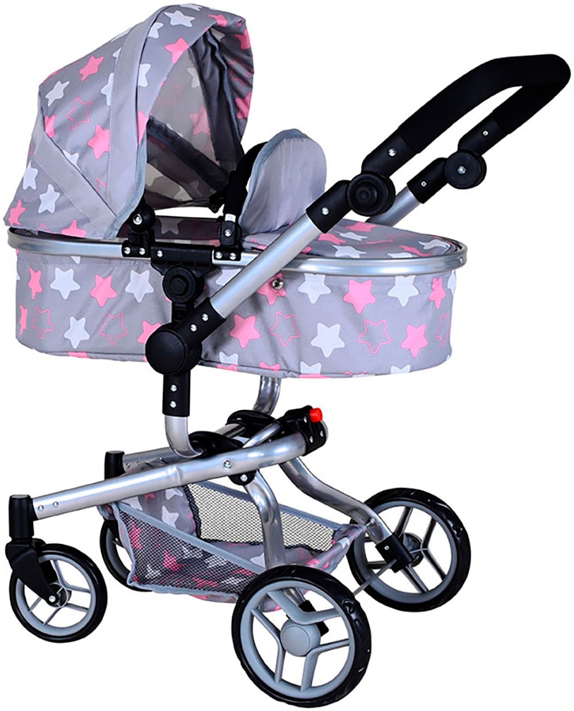 Knorrtoys® Kombi-Puppenwagen »Boonk - star grey pink«