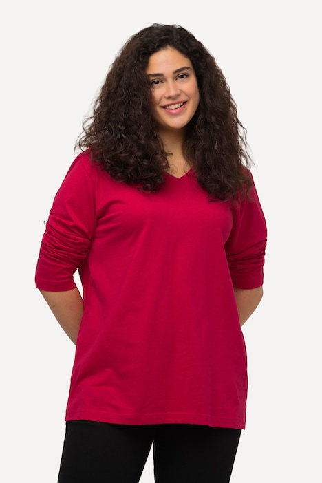 Shirt, V-Ausschnitt, Relaxed, Langarm