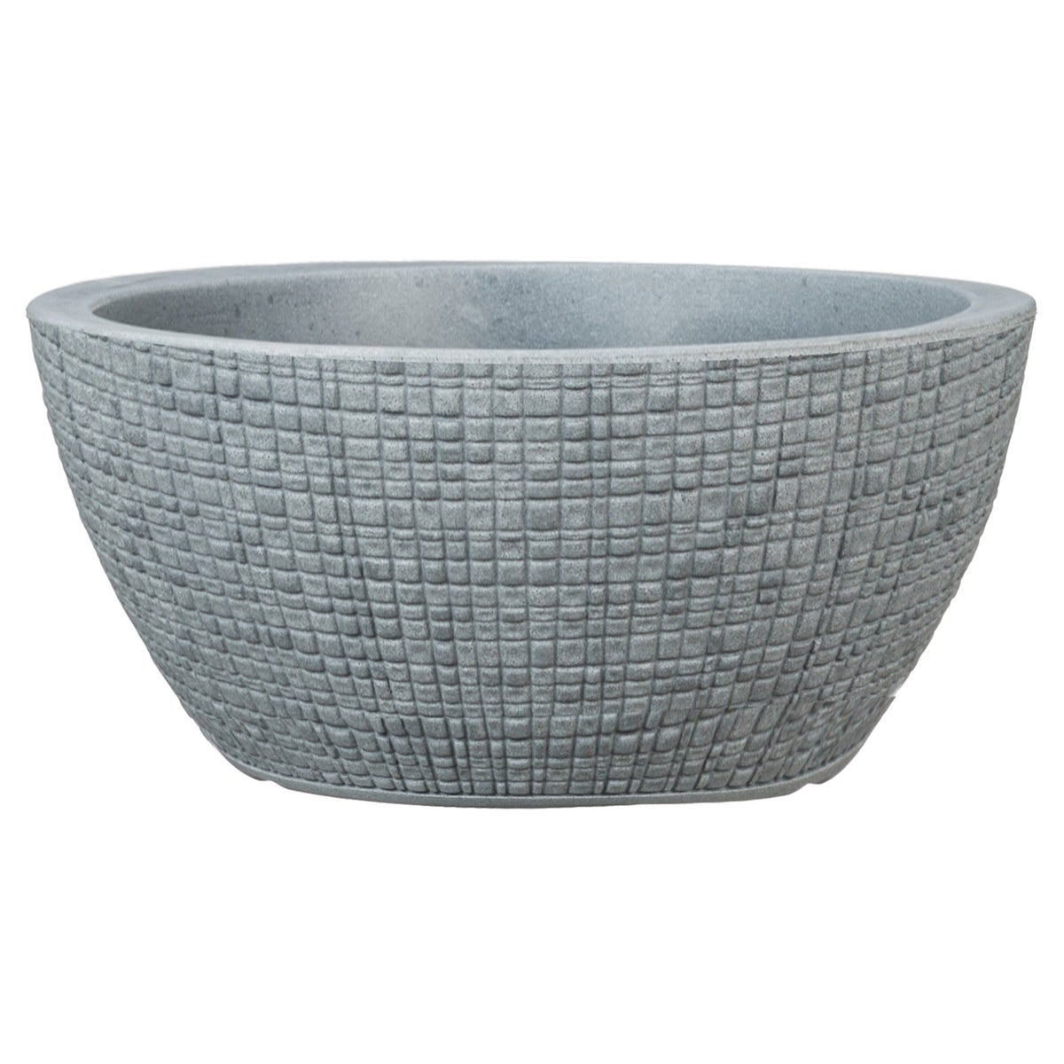 Scheurich Barceo Bowl 40, plantenschaal/bloempot/plantentray, rond, gemaakt van kunststof, kleur: Stony Grey, 39 cm diameter, 18 cm hoog, inhoud 14,5 l.