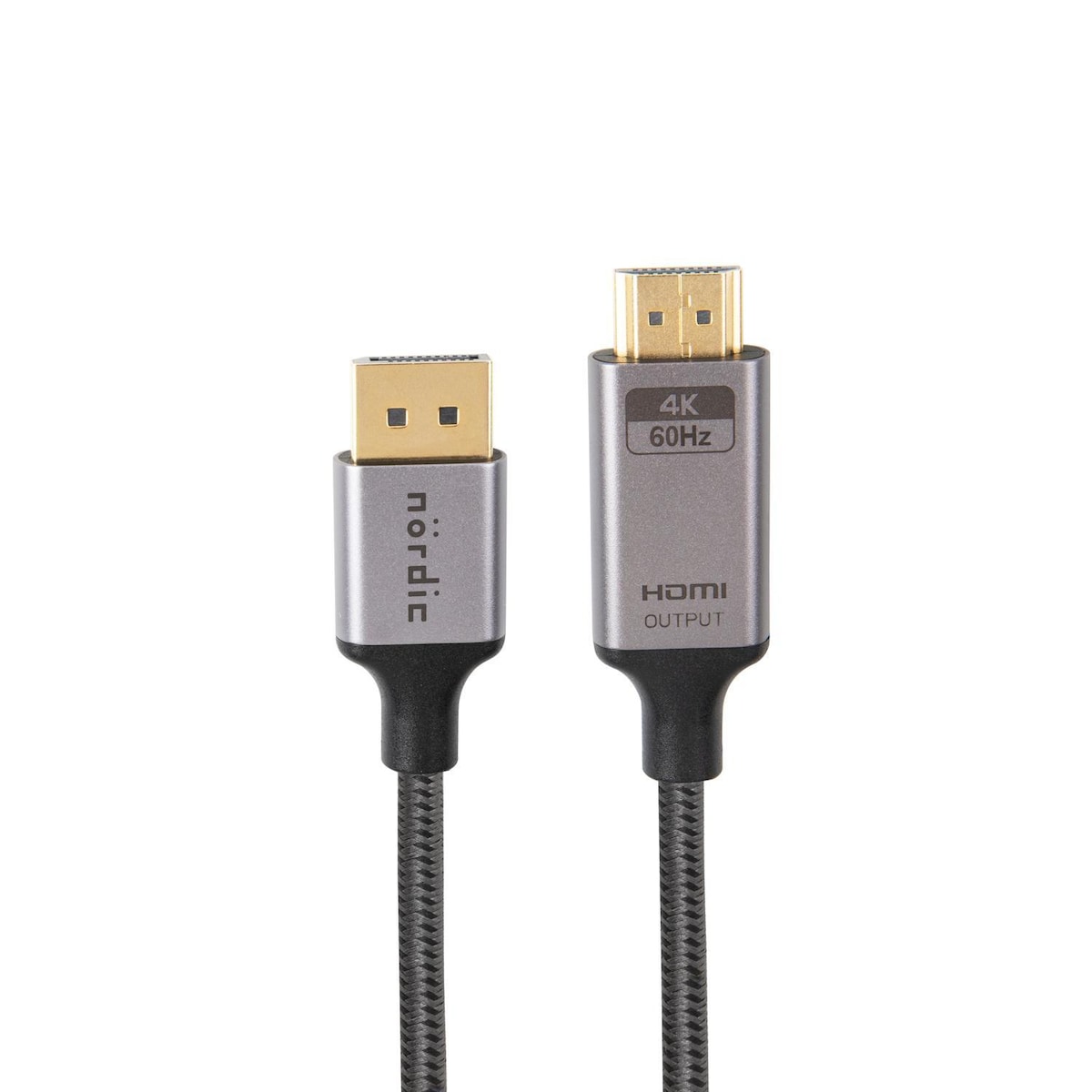 NÖRDIC 2m Displayport til HDMI 4K60Hz Dynamic HDR 18Gbps