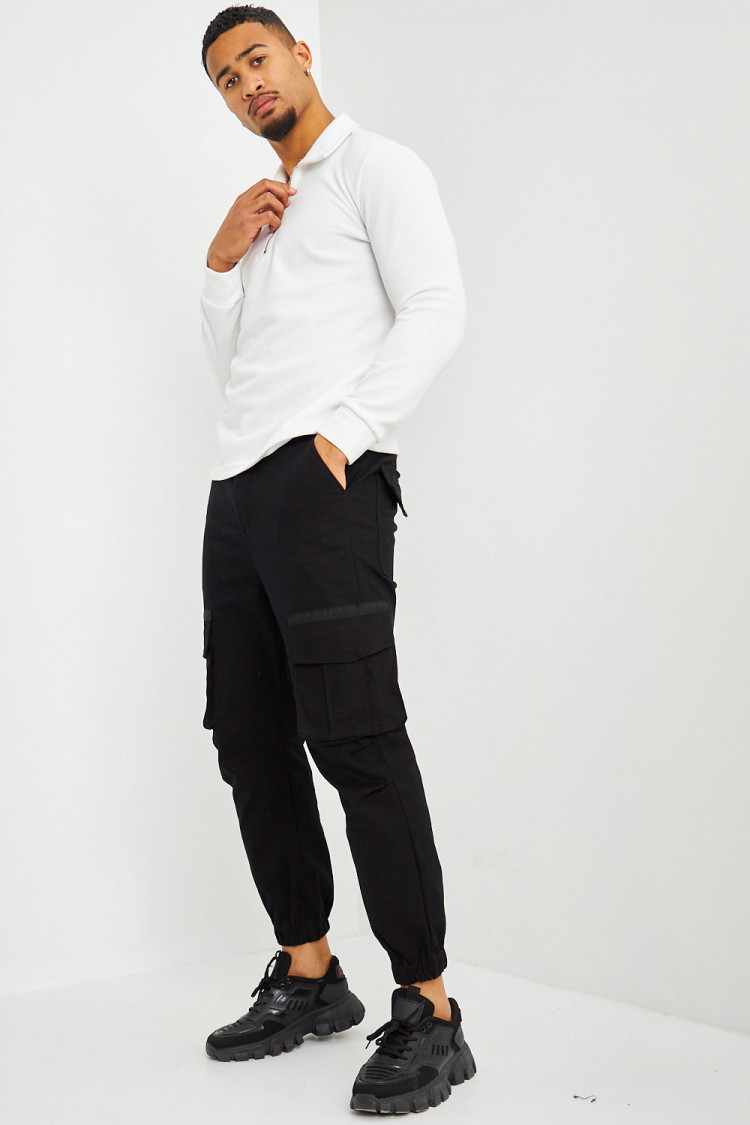 Joggerpant noir poches cargo