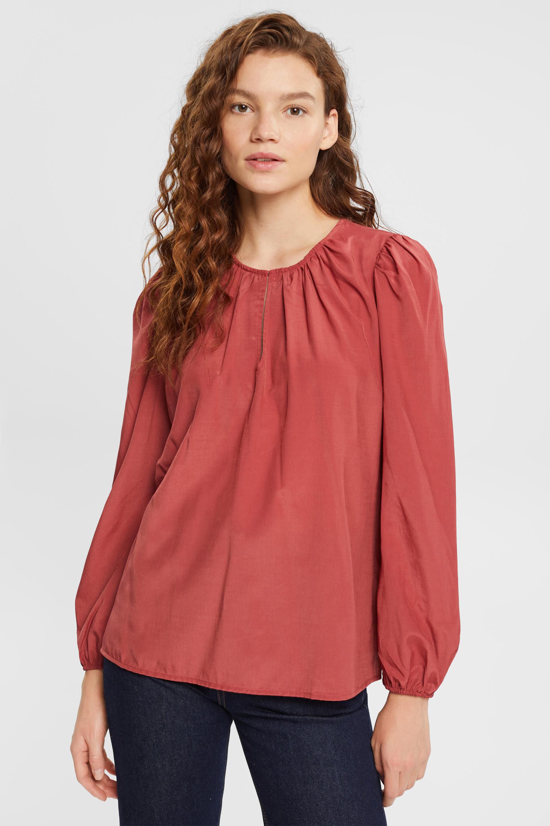 Blouse à encolure goutte d’eau, LENZING™ ECOVERO™