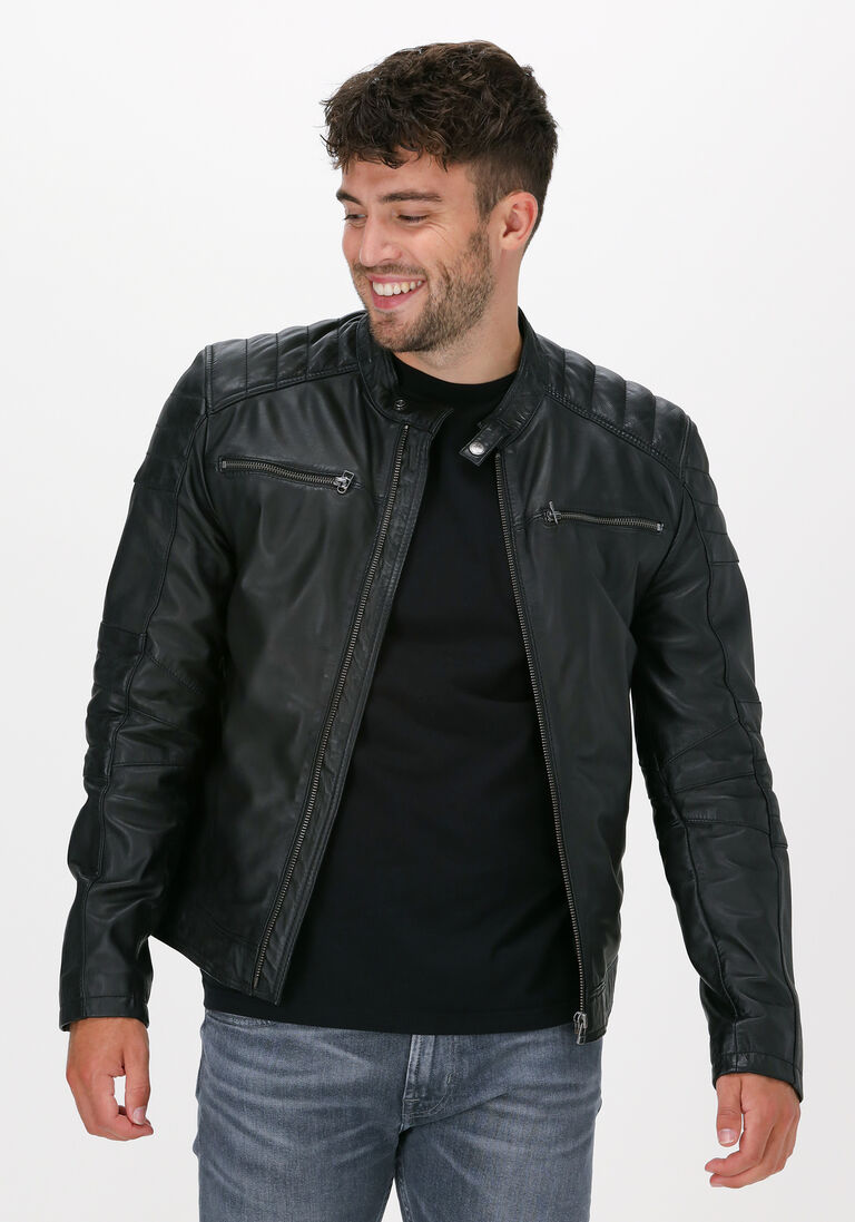GOOSECRAFT zwarte goosecraft leren jas jacket965