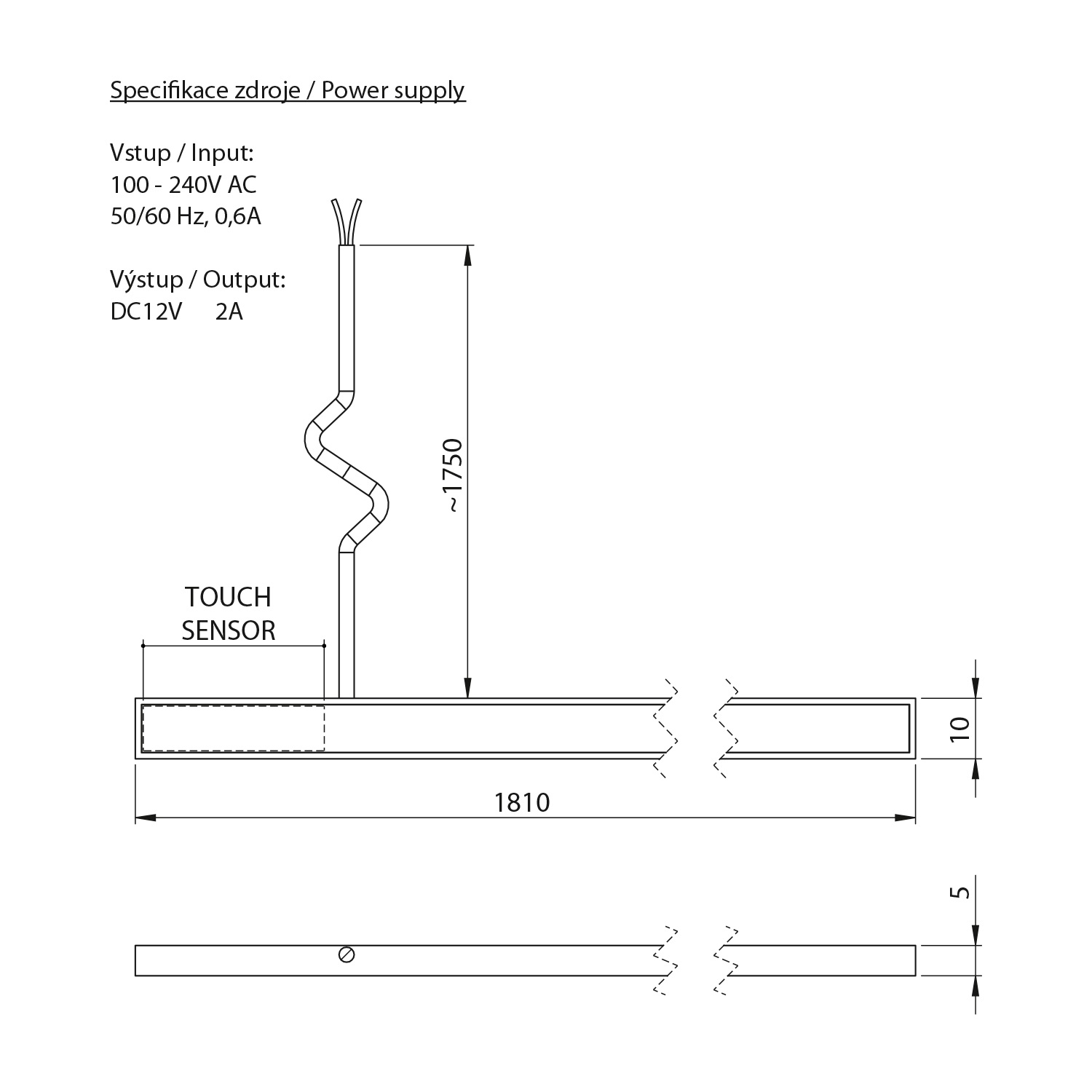 Sapho Lorea LED strip met warm wit licht 140cm