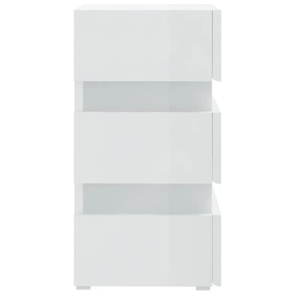VidaXL Nachtkastje LED 45x35x67 cm bewerkt hout hoogglans wit