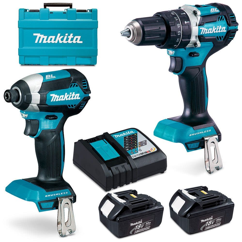 Kit combinado MAKITA 18V sem escova de 2 peças 2 x 3,0Ah DLX2180X