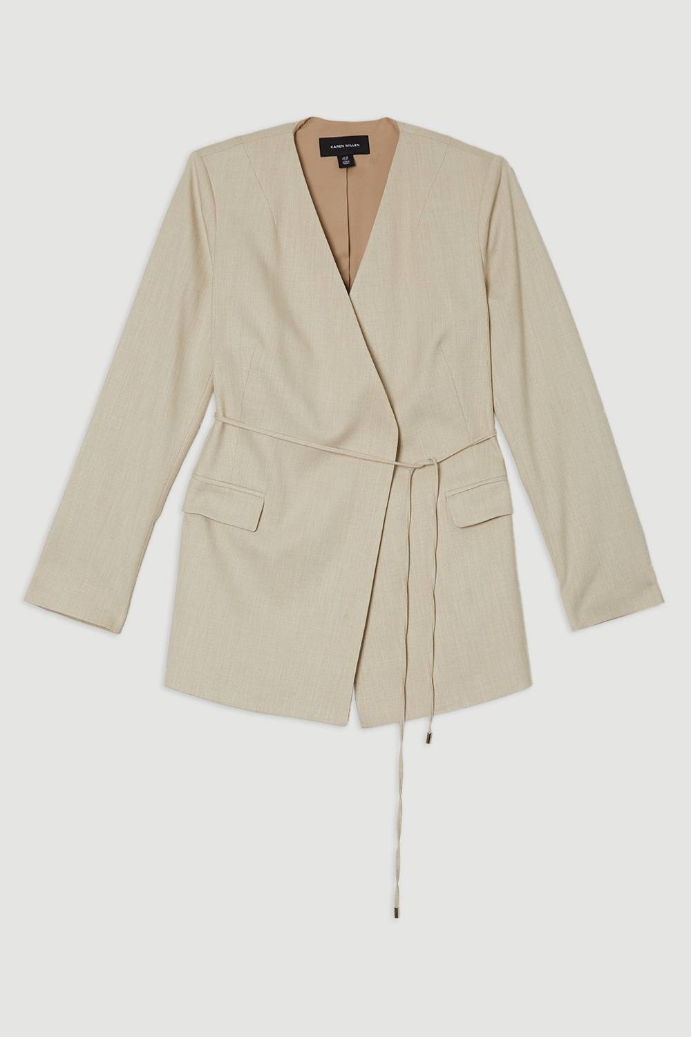 KarenMillen Blazer cintré marl à nouer à la taille