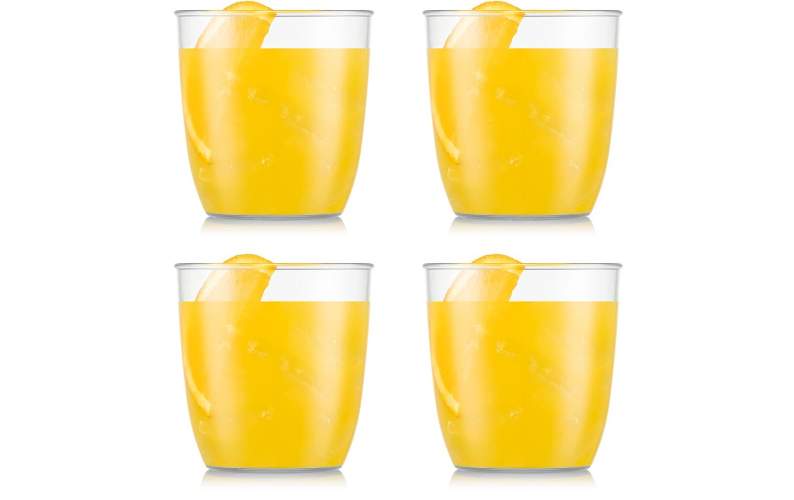Outdoor-Becher Kvadrant 350 ml, Transparent, 4 StückTrinkbecher Set