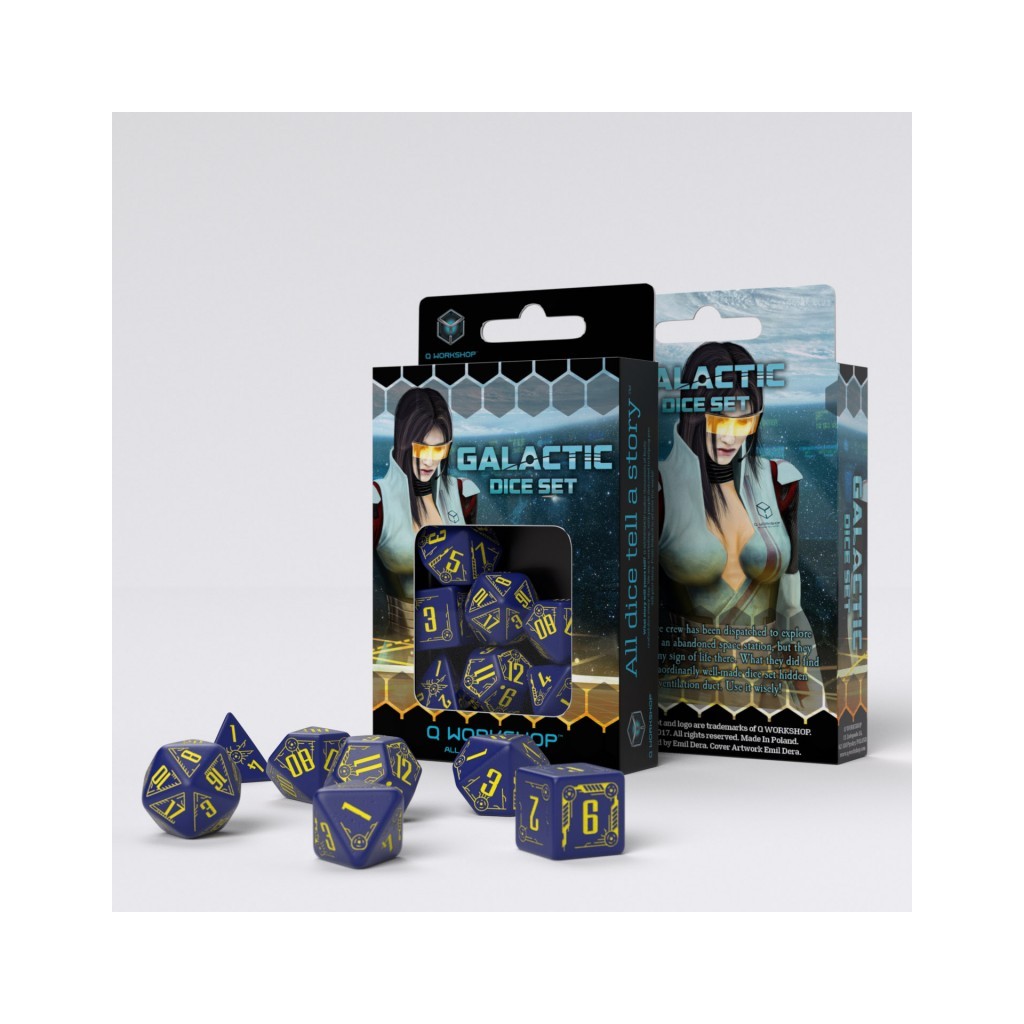 Galactic Navy & Yellow Dice Set
