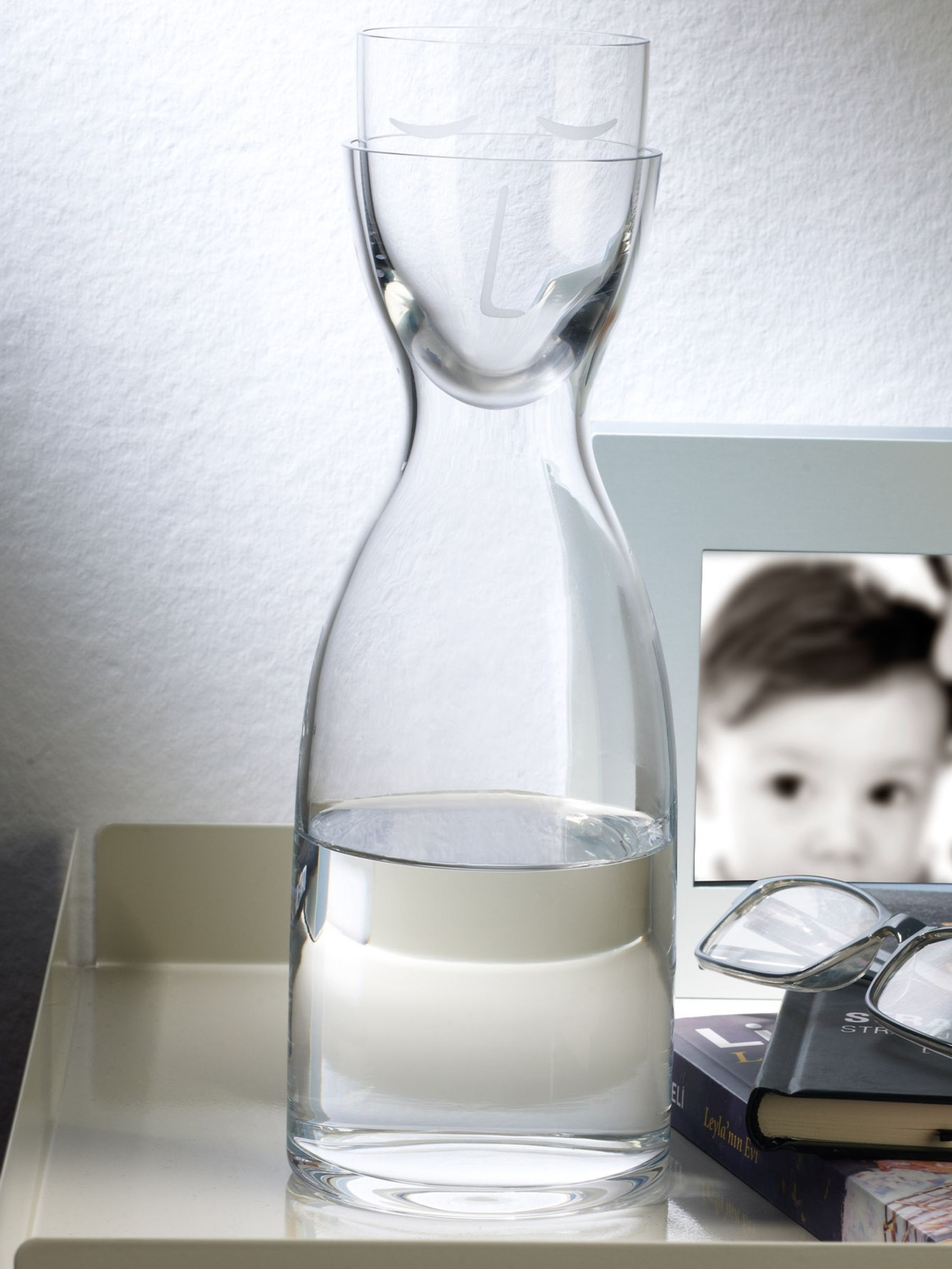 Nude Mr. and Mrs. Tall Night Water Jug and Glass Set