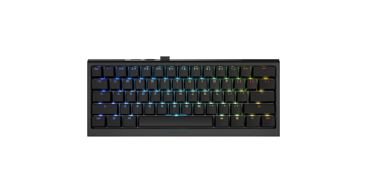 DuckyOne X Mini Wireless, toetsenbord  (Zwart, US lay-out, Ducky Inductive, 60%, Hot-swappable, PBT, 2.4 GHz | Bluetooth | USB-C)