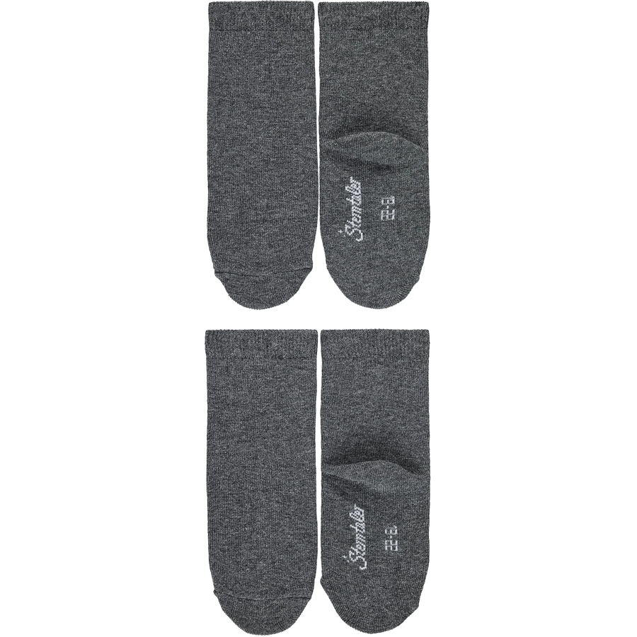 Sterntaler Söckchen uni, 2er-Pack anthrazit mel.