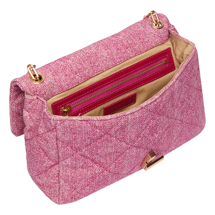 Vanessa Bruno Sac Moon MM Effet Denim Délavé | Rose fuschia