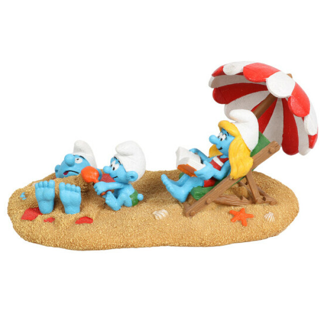 Décoration pour aquarium Schtroumpfs Plage