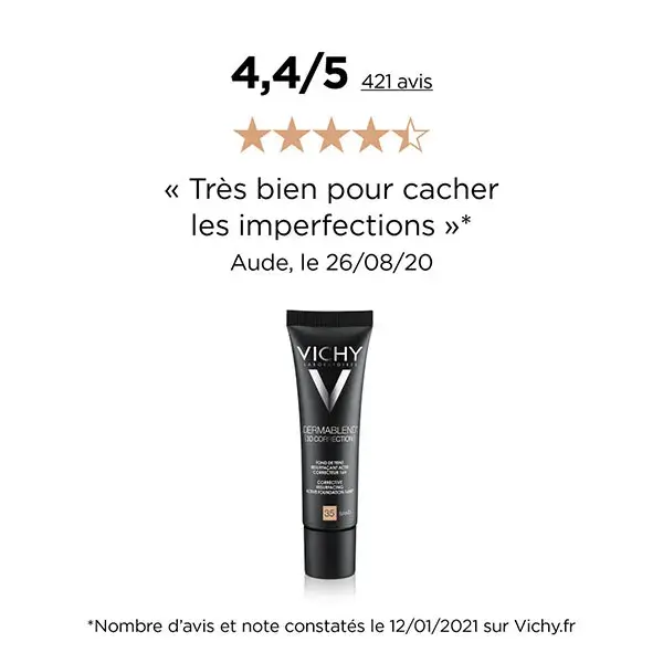 Vichy Dermablend 3D Correction Fond de Teint Resurfaçant N°35 Sand 30ml